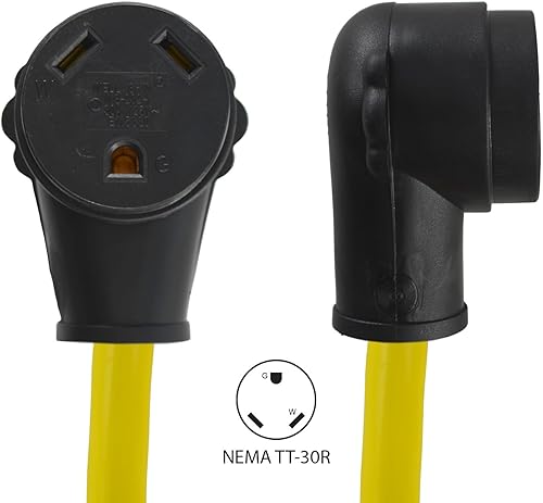 Miniatura 19 de Conntek 14340 RV adaptador espiralado RV, enchufe macho de 30A a conector hembra de 15/20A de EE. UU.