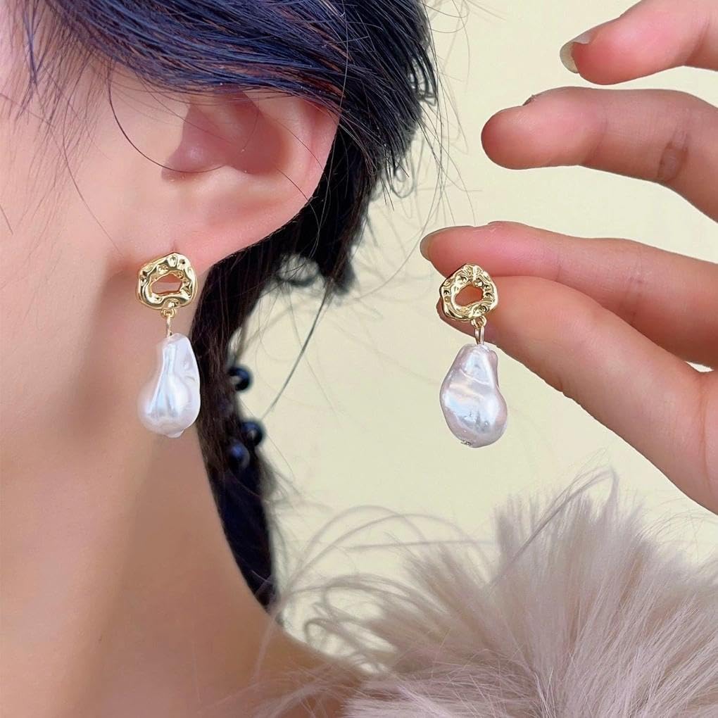 FUTIMELY Pearl Earrings for Women Cute Gold Pearl Drop Dangle Earrings Long Tassel Dangling Bridal Wedding Jewelry Gifts - Image 2