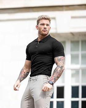 Lehmanlin Men's Muscle Polo Shirts Short Sleeve Casual T- Shirts