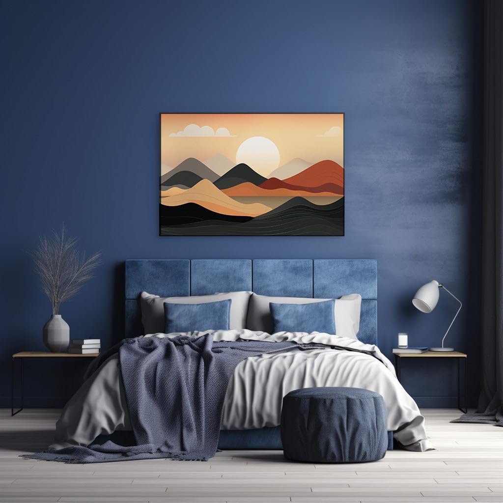Canvas for Living room. Sunrise or Sunset: Serenity in Earth Tones, 27 x 18 inch Canvas Wall Art - Beach Sunsets And Sunrises - Modern Home Decor - 69x46 cm (27x18 inch)