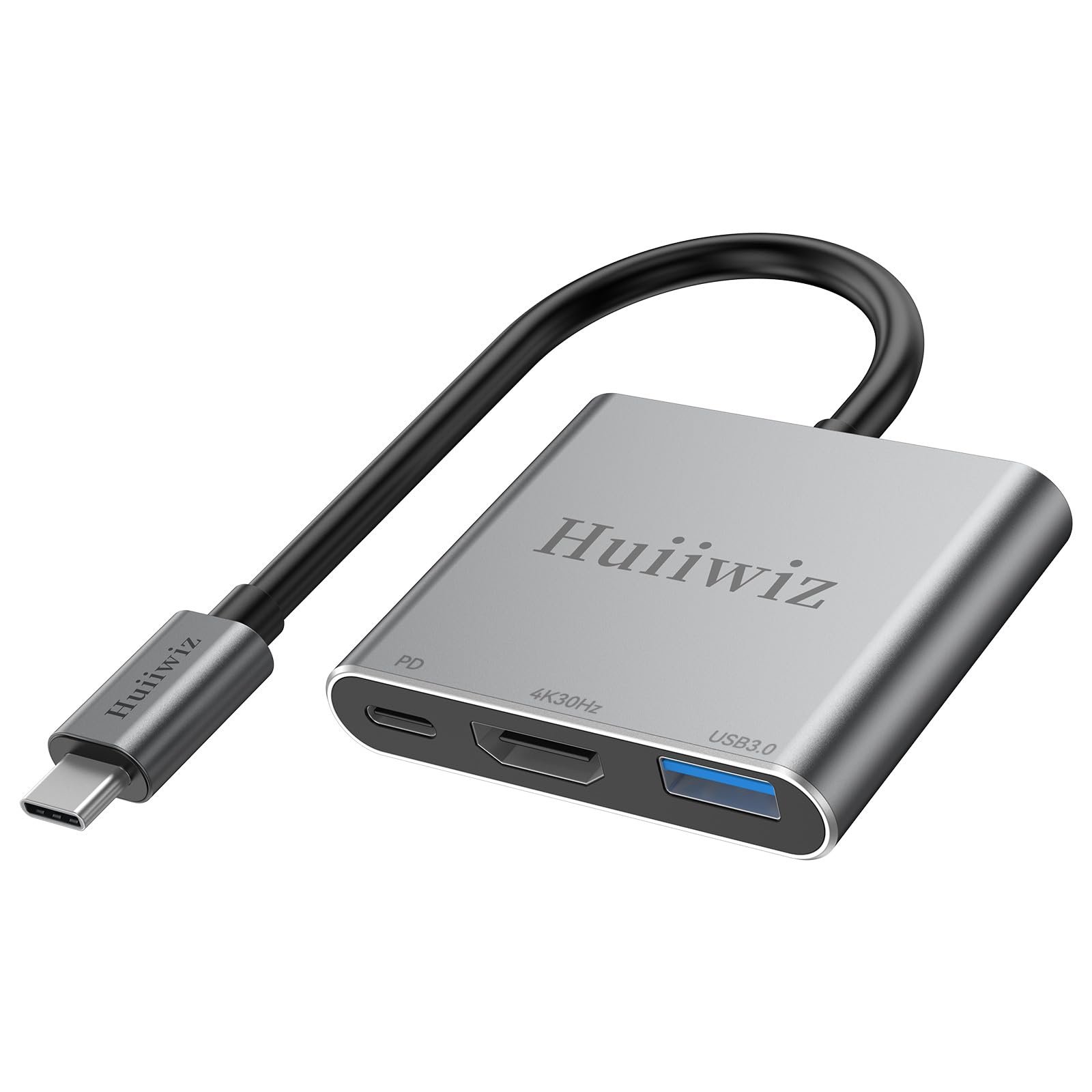 Adapter USB C na HDMI do iPhone'a 15 16, iPada, MacBooka, tabletu, laptopa, przełączania na monitor telewizora, projektor, USB-C cyfrowy wieloportowy adapter AV (HDMI 4K, USB3.0, PD 100W)