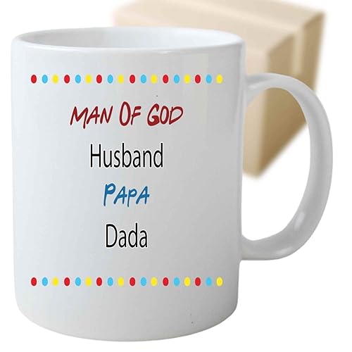 Unique Christian Gift for Husband, Papa, and Dada - Believer's Prayers for Father's Day - 11 Oz White Ceramic Coffee Mug