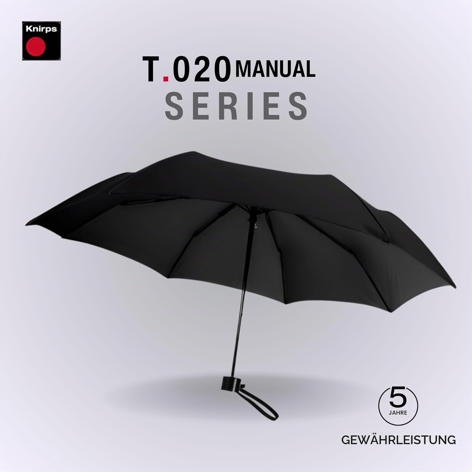 Knirps T.020 Small Manual Open Close Rain Umbrella - Compact Umbrella For Backpack - Windproof Travel Rain Umbrella for Adults