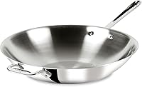 All-Clad D3 3-Ply Stainless Steel 14-Inch Wok | Induction Ready, Oven Safe 600°F, Pro Stir-Fry Pan for Fast Even Heat