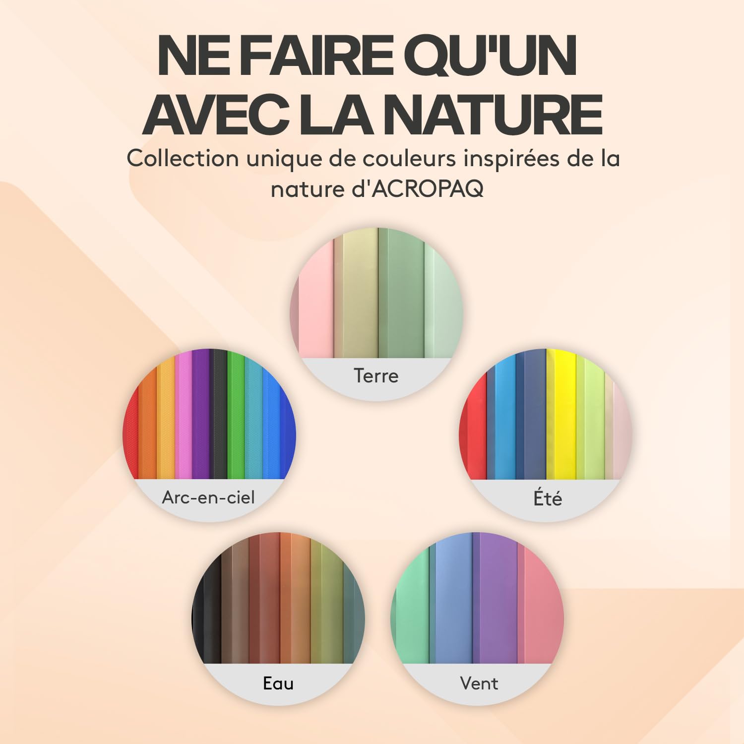 ACROPAQ - 8 x Chemise à Élastiques A4 - Jusqu'à 250 pages, Dos de 3,0 cm, Fermeture Élastique, Vent, Collection de Couleurs 'Nature' - Chemises à Dossier, Range Document