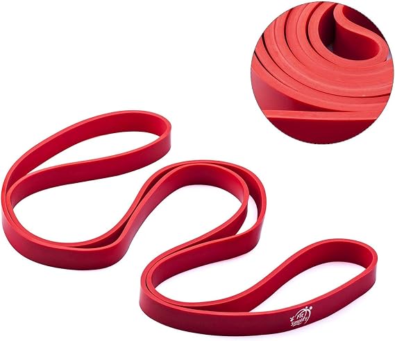 Fit Simplify Pull Up Assist Band - For Mobility, Stretching, Powerlifting Ultra Durable Pull up Bands (Single band) Red