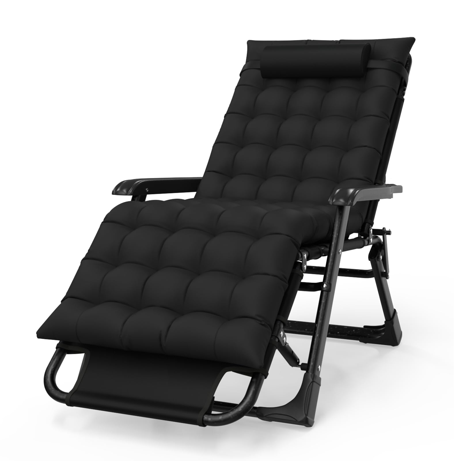 DAYONG Outdoor Foldable Lounge Chair, Adjustable Camping Chair with Pillow and Cushion, Portable Zero Gravity Chair, Collapsible Reclining Patio Chair for Lawn, Beach, Fishing, Picnic, Office. (b-1)