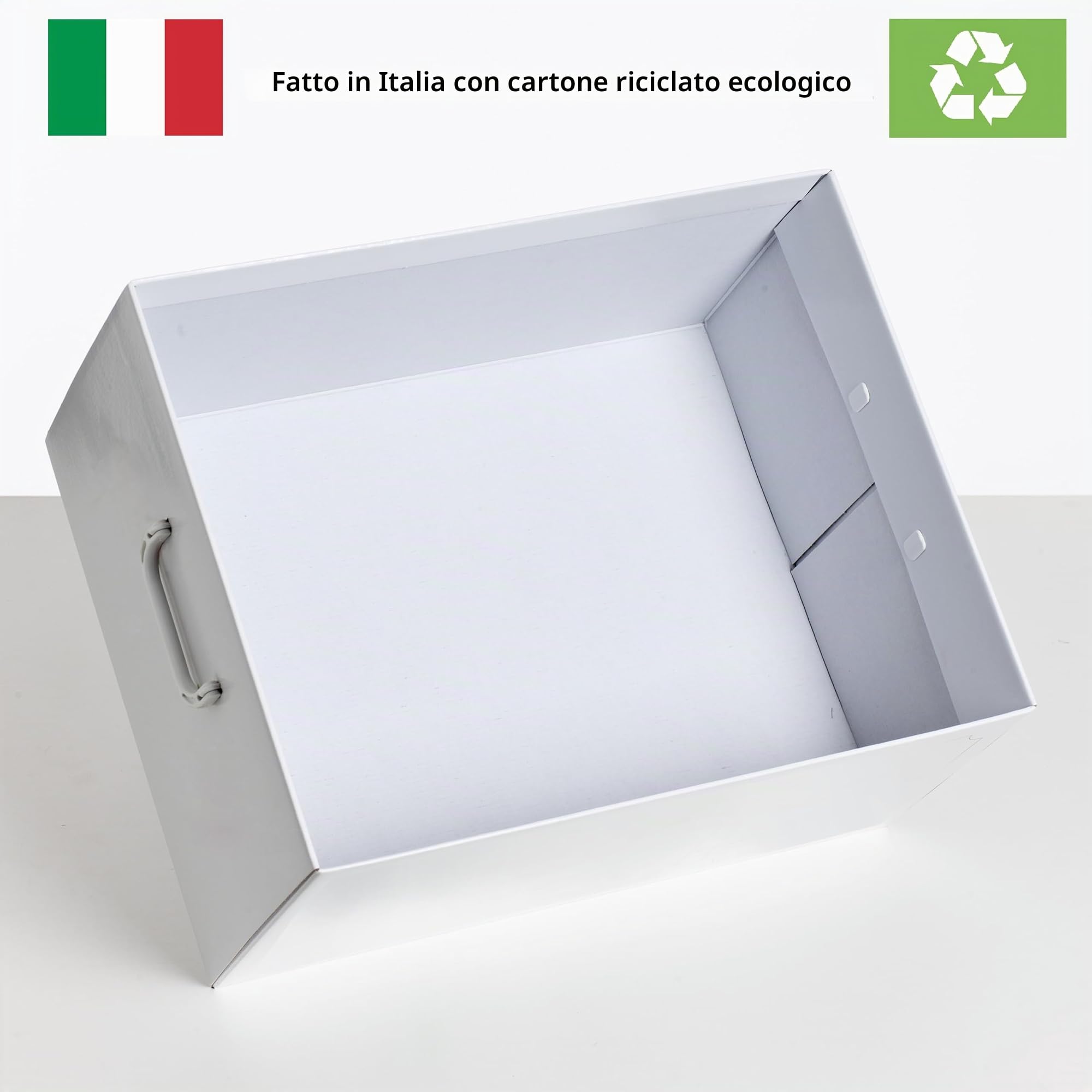 Lavatelli Set 2 Pezzi Scatole armadio in cartone, organizer per vestiti e biancheria, per cambio stagione, Muschio Bianco 49x40xh24 cm