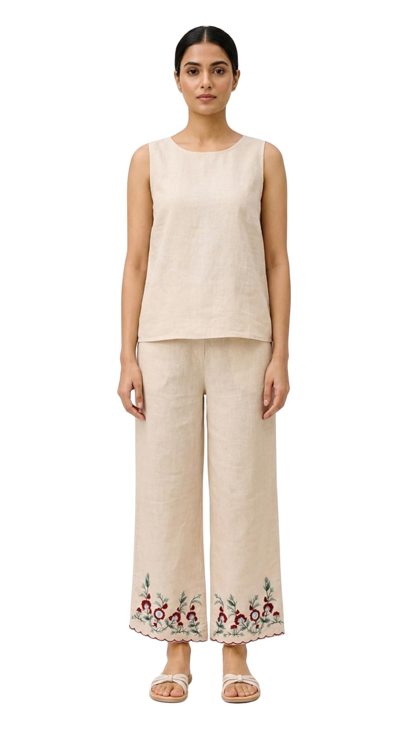 Women’s Cotton Double Gauze Straight Fit Pants – Soft Breathable Lightweight Palazzo Style Bottom Wear for Daily, Office & Casual Use-image-26