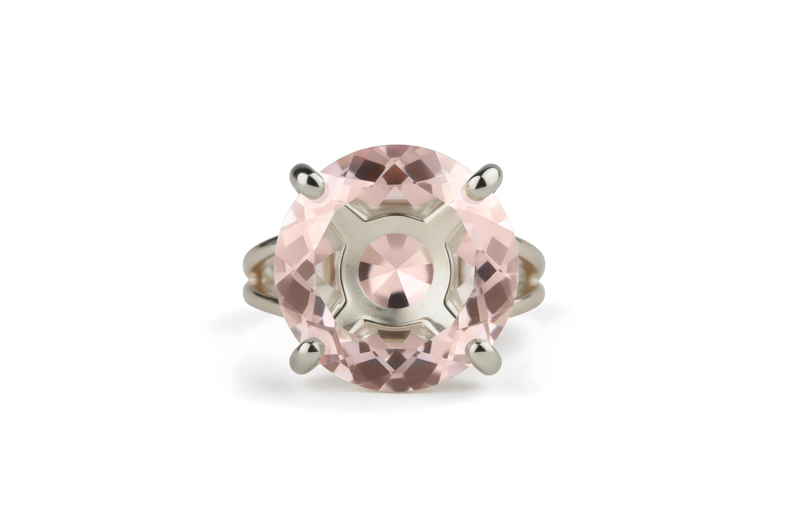 Anillo de Plata con Cuarzo Rosa - Joyería Artesanal con Piedras Preciosas - Anillo de Cóctel Amoroso para Mujer - Joya para Regalar a tu Novia