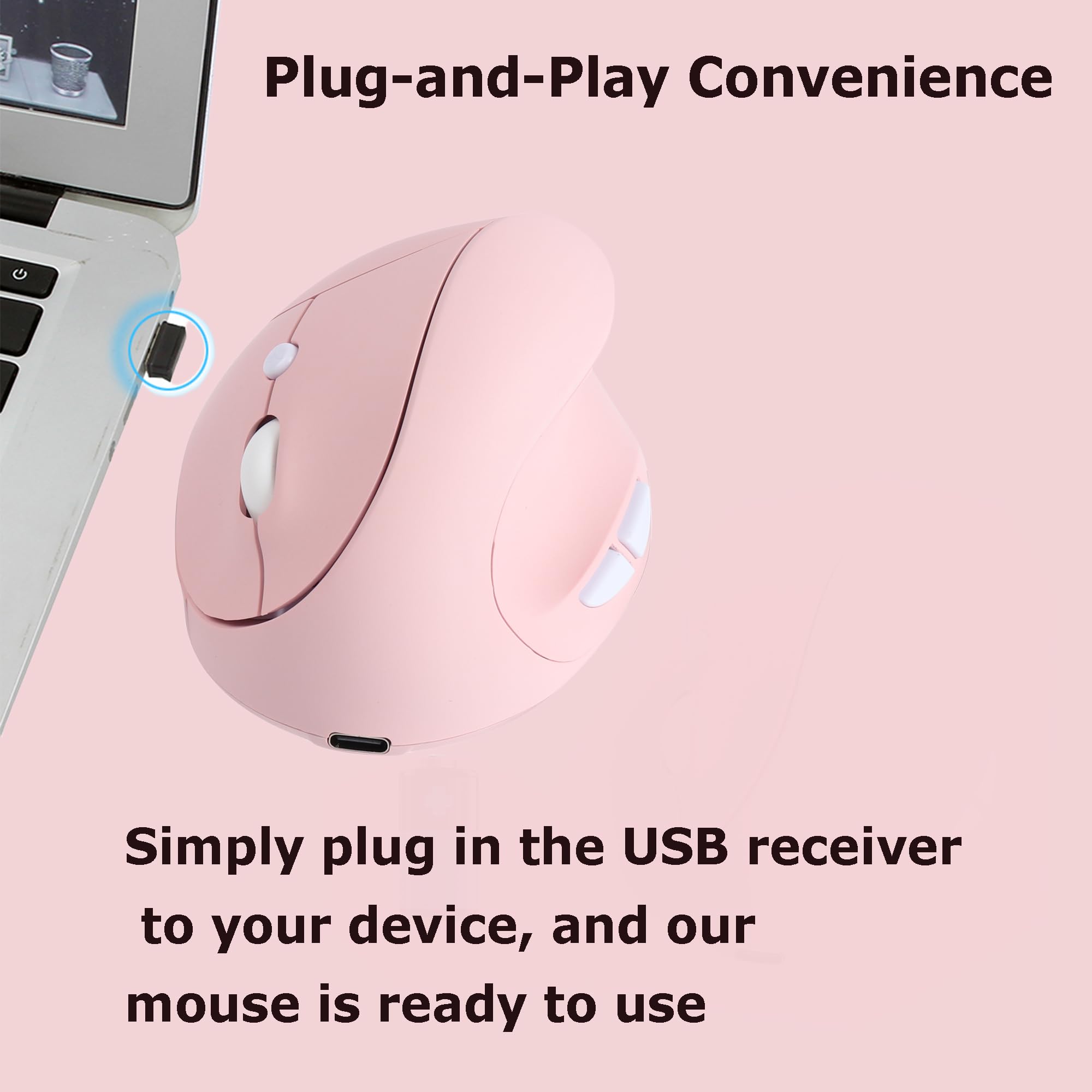 Pink Heart Shaped Wireless Computer Mouse Cute Pink Heart Bluetooth ...