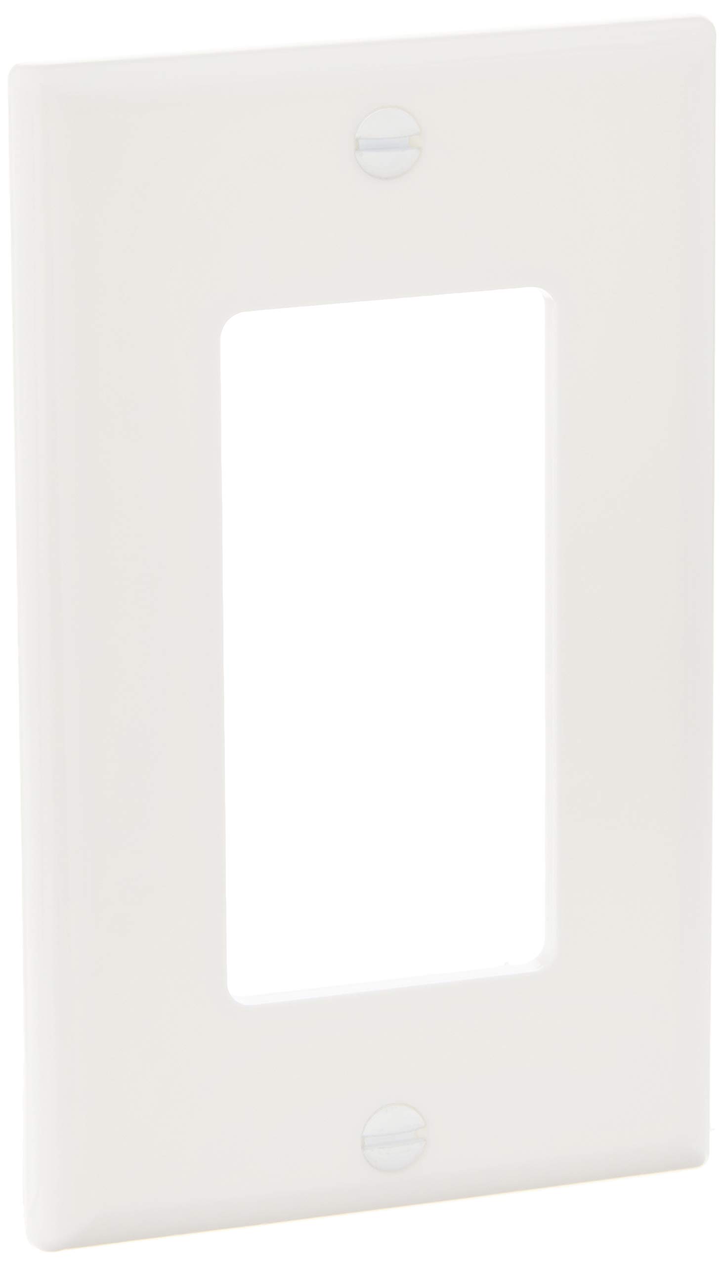 Leviton 1-Gang Decora/GFCI Device Wallplate, Standard Size, Thermoplastic Nylon, Device Mount, 122-80401-NW, White