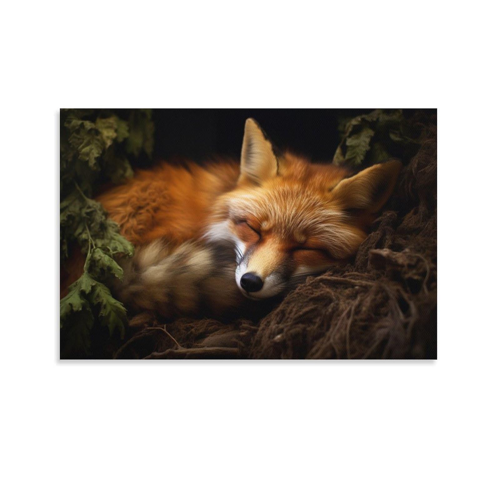 Canvas Wall Art Modern Rustic Fox Wall Decorations For Living Room Abstract Wild Nature Animal Hang Pictures Wall Artwork