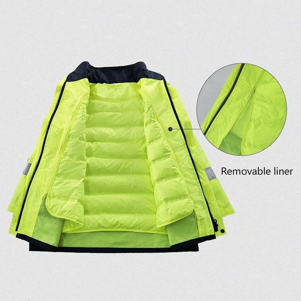 Chaleco Reflectante Traje reflectante a prueba de frío, chaqueta de seguridad fluorescente terciopelo impermeable ropa de trabajo reflectante Chalecos De Seguridad