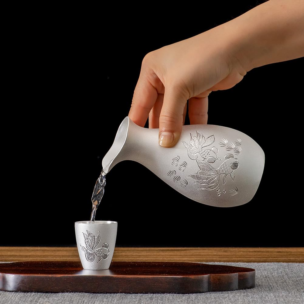 Amazon | 帰銀堂GuiYinTang 金玉満堂 純銀 酒器セット 純銀999 酒器 銀