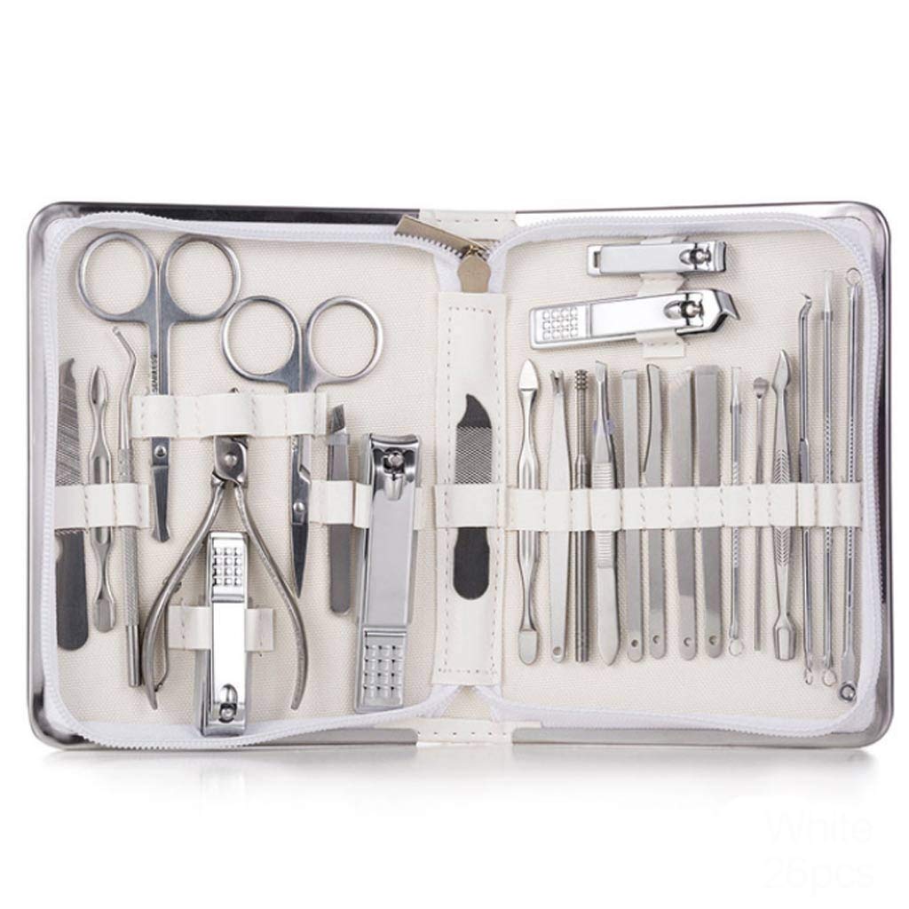 26 Pcs Professional Nail Clippers Manicure Set Stainless Steel Nail Cutter Scissor Cuticle Nipper Nail Tools Set OneColor