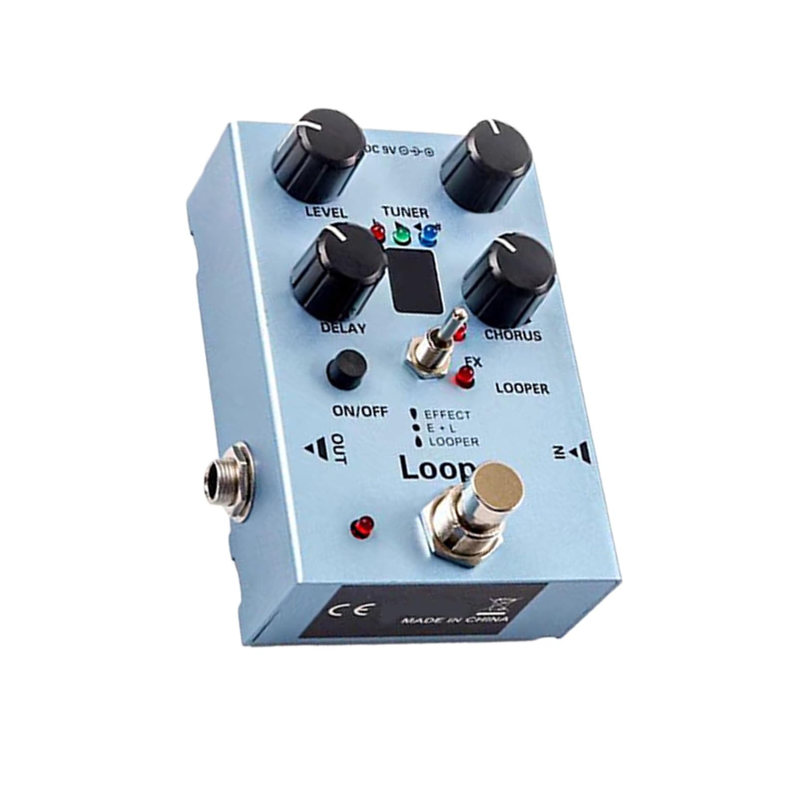 Pedal de guitarra eléctrica profesional multiefecto, pedal de efecto de guitarra eléctrica con luces LED para hogares, estudio, multi bucle