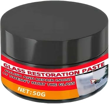 Glass Polishing Kit, 50g Glass Restoration Paste, Windshield Scratch Remover for Windows, Mirrors, Aquarium,Truck Automotive RV Outdoor