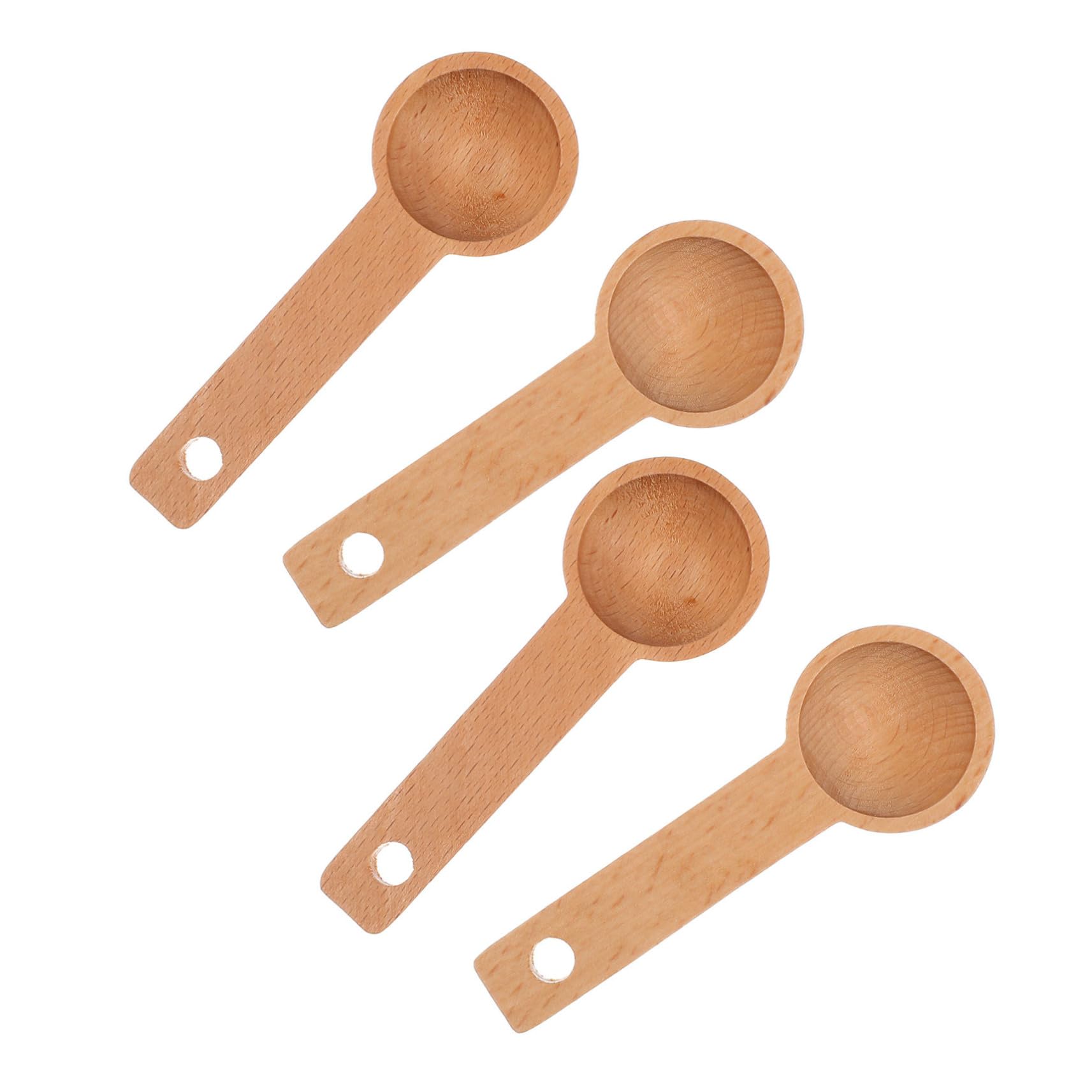 Cucharas medidoras de madera de café té leche polvo de hornear PRETYZOOM juego de 4 piezas
