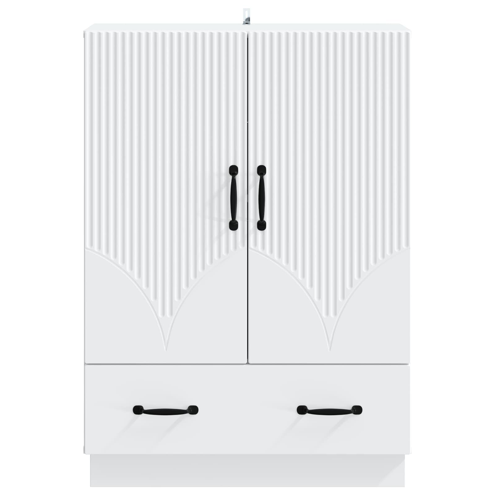 Credenza bianca 66 x 34,5 x 92 cm comò con cassetto