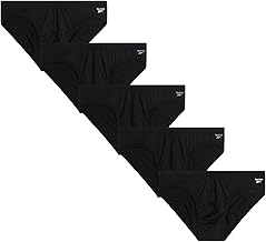 Reebok Mens Low Rise Briefs - 5 Pack Athletic Performance Mens Underwear Briefs with Contour Support Pouch for Gym Daily Wear