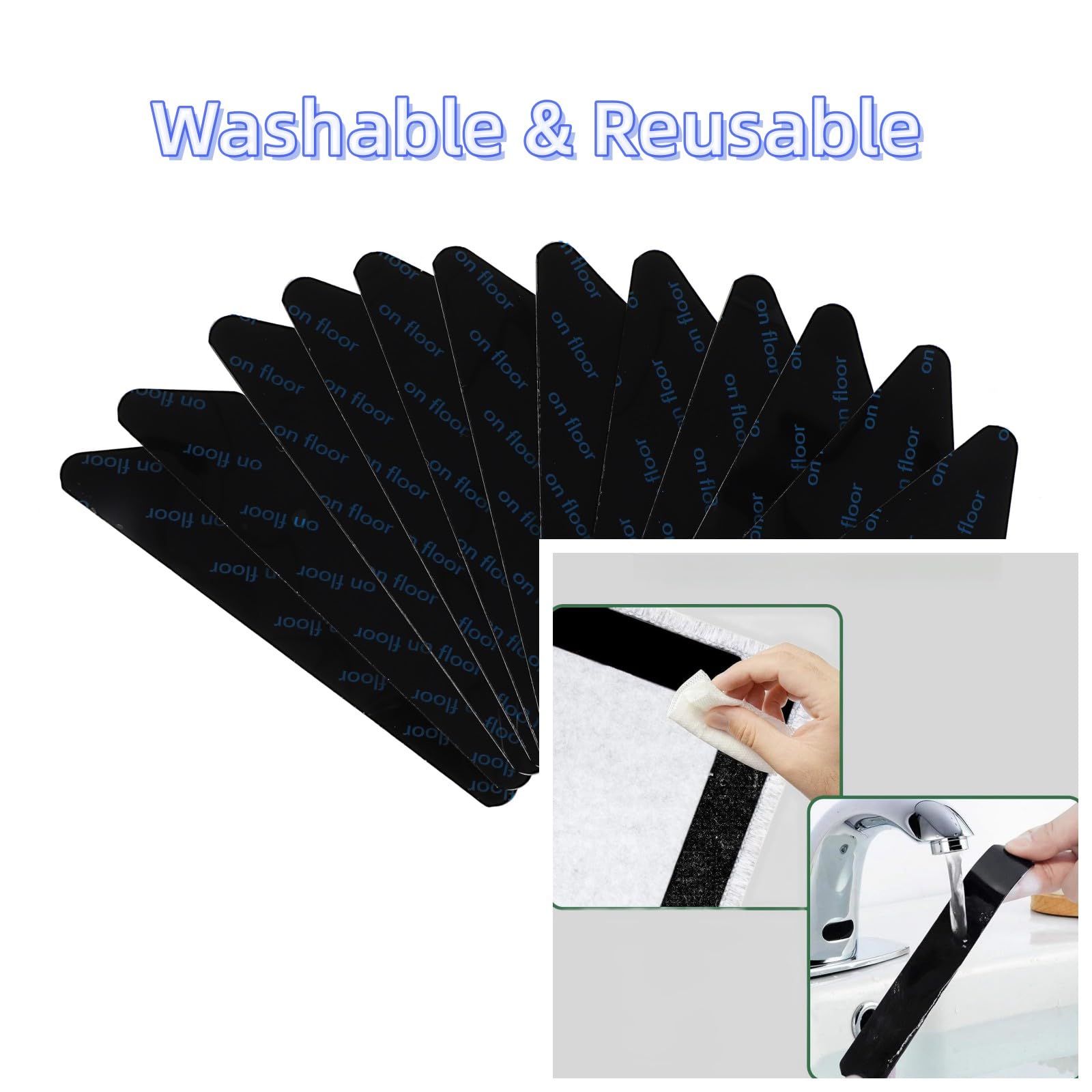 [12 Pack] Rug Pad Gripper, Washable Reusable Carpet Tapes Keep Rug Flat ...