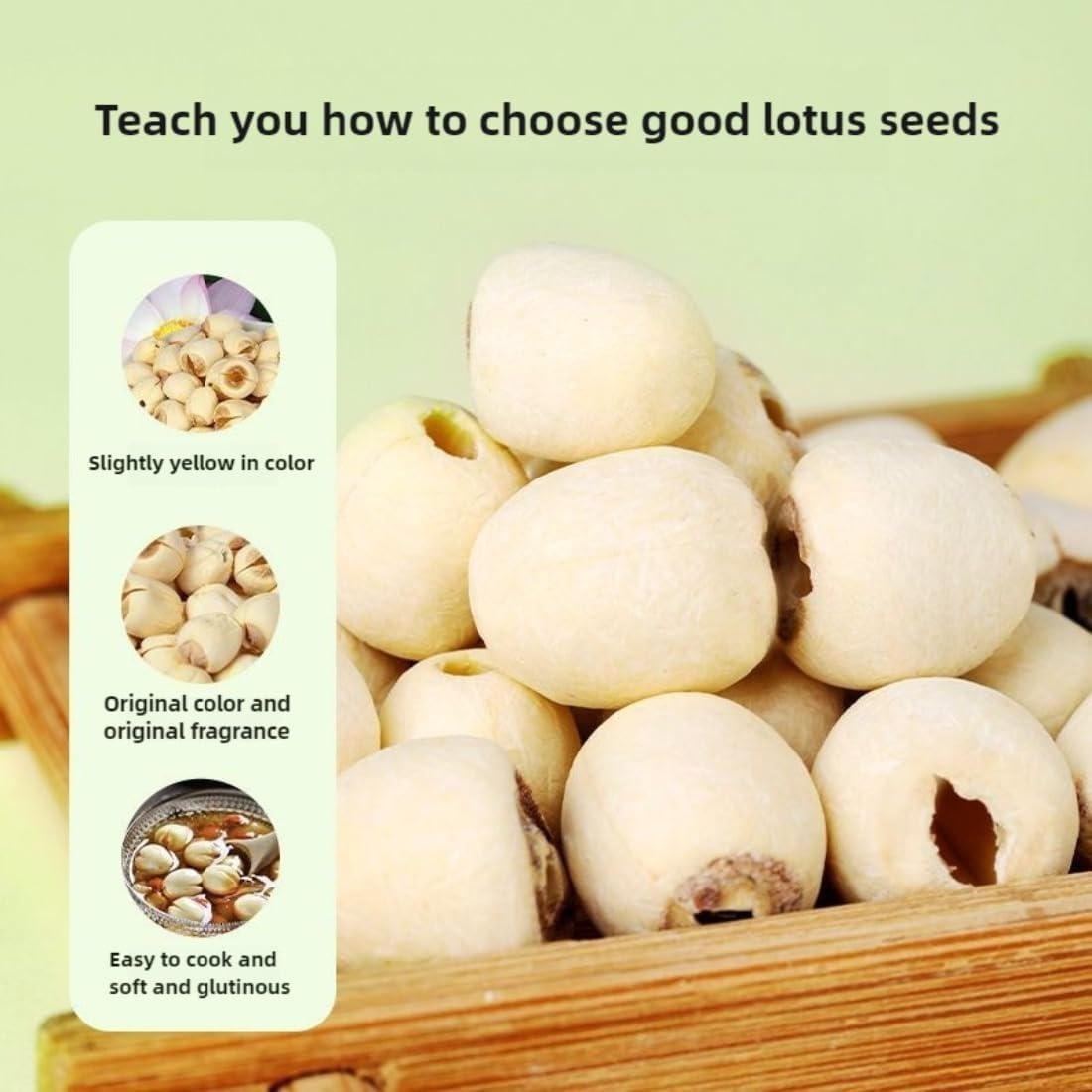 Lotus Seeds Essiccati Premium Senza Zolfo 420g | Facili da Cuocere per Zuppa/Porridge/Dolce | Puri & Naturali