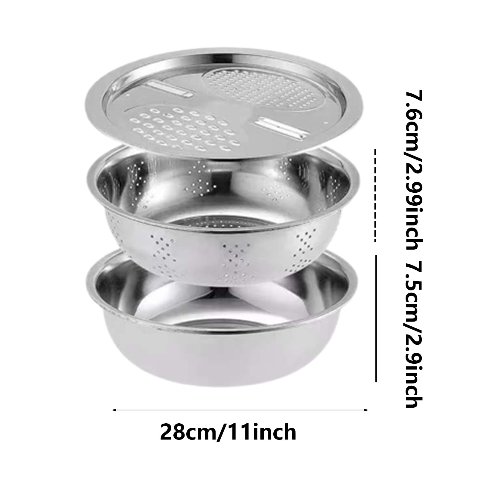 Groentewasmand Roestvrij Staal 28 Cm - Microporeuze Zeef Voor Rijst, Pasta, Fruit & Salade