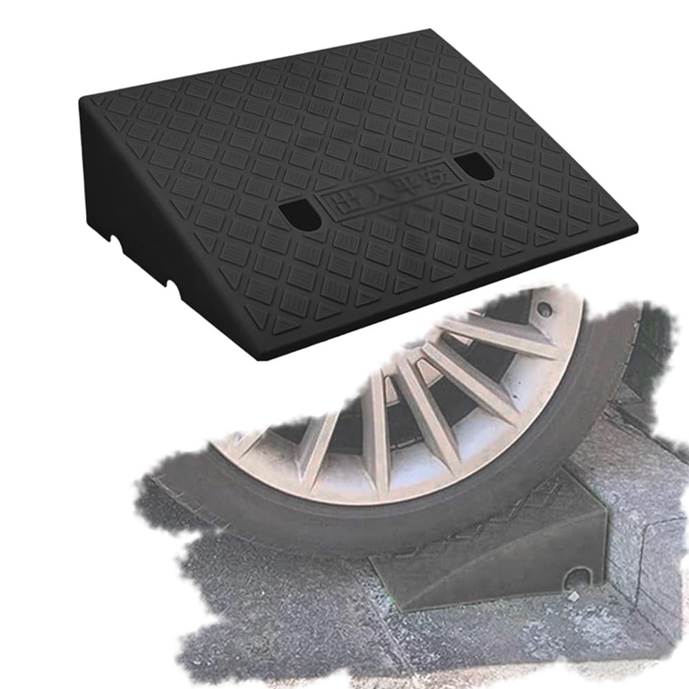 Rampa De Bordillo Ligeras Rampa De Umbral De Puerta De Plástico Rampa De Acceso Alto 15cm Rampa De Entrada Antideslizante Rampas De Bordillo Portátiles(50x40x17cm/20x16x6.7in)