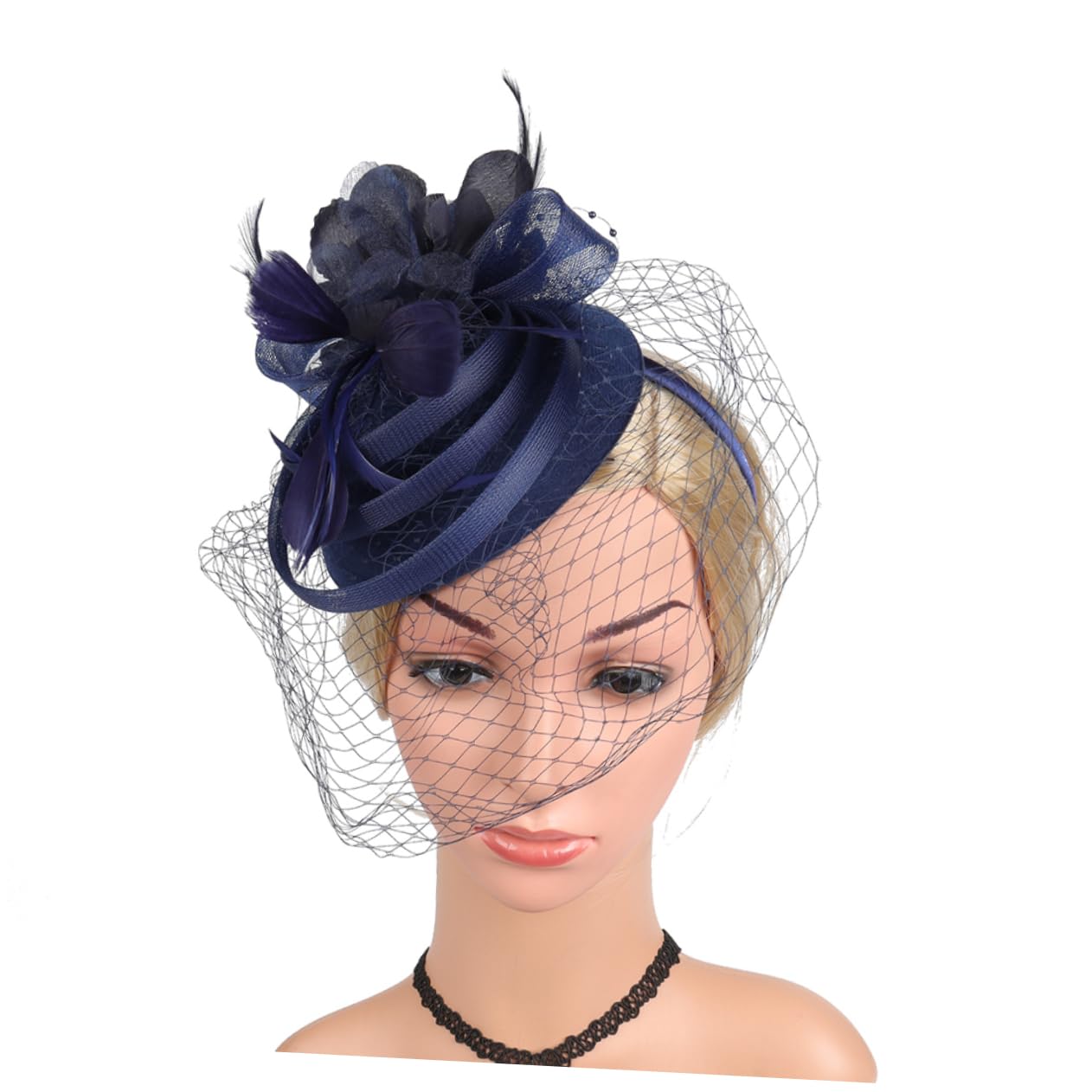 FRCOLOR 5pezzi Fascinator Elegante per Donne Cappello Cerimonia Multifunzionale Accessorio per con Clip Rimovibile per Feste Te Matrimoni e Occasioni Speciali