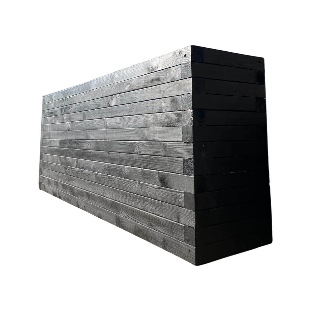 Somerset Wooden Garden Planter Trough Plant Pot Box - Black Ash, 60x30x30 cm - Wooden Planter for Vegetables, Flowers, Herbs - Ideal for Patio, Backyard, Balcony, Raised Bed, Liner Included