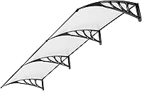 Vista 12 de Vivohome Toldo de policarbonato para puerta o ventana marrón con soporte negro de 40 pulgadas x 40 pulgadas