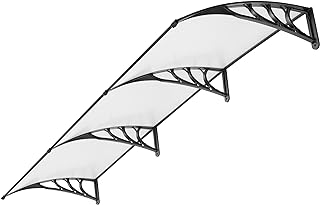 VIVOHOME Polycarbonate Window Door Awning Canopy Transparent with Black ...