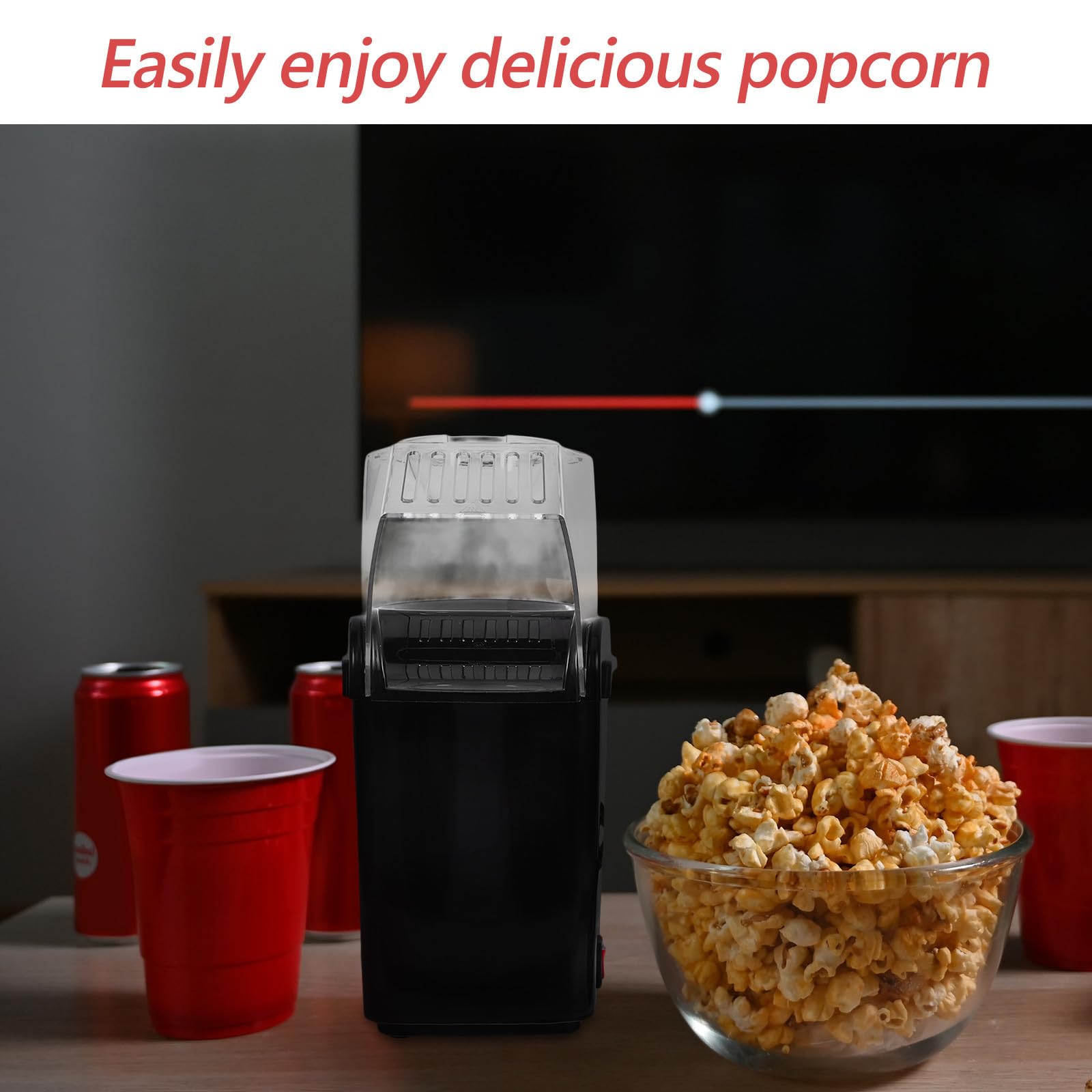 Máquina Eléctrica de Aire Caliente para Palomitas, Mini Negra
