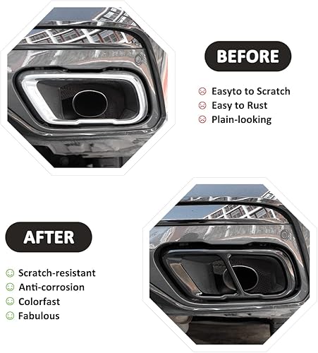 Miniatura 2 de YIWANG silenciador de escape de acero inoxidable con punta de cola de tubo de ajuste de la cubierta del marco 2 unids para BMW X5 G05 X7 2019 2020