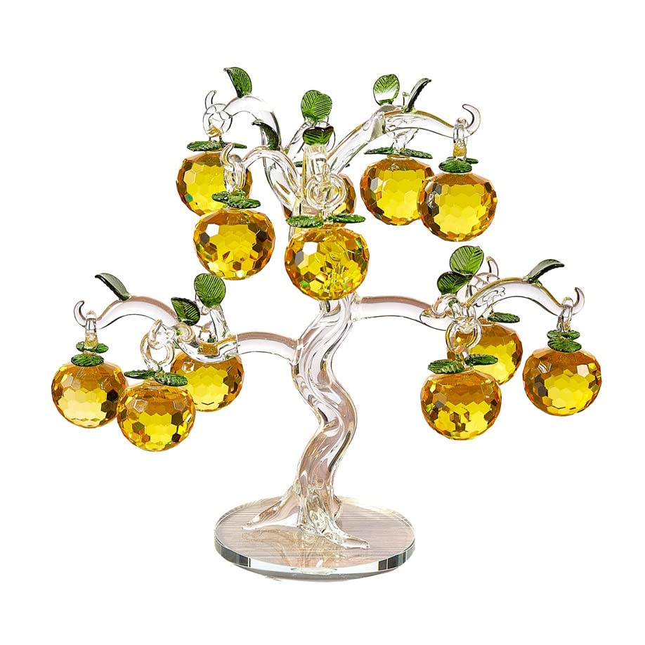 Árbol de cristal bonsái SWENEEN en tonos blanco y amarillo para iluminar la sala de estar