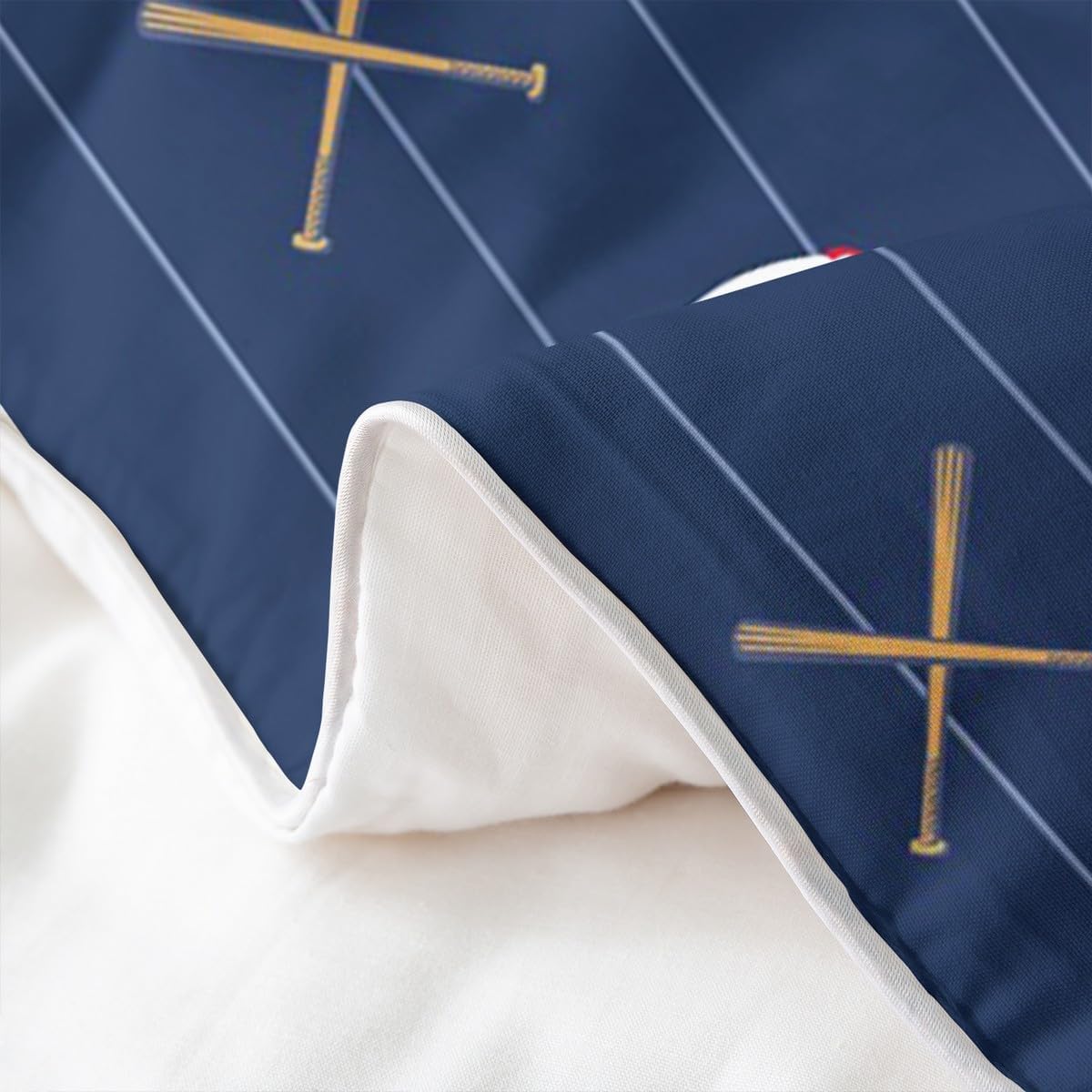 Castle Fairy Baseball Duvet Cover Set 100% Cotton,Boys Sports Theme Bedding Set for Bedrooom Decor,Ball and Baseball Bat Pattern All Season Comforter Cover,Full Size,No Comforter