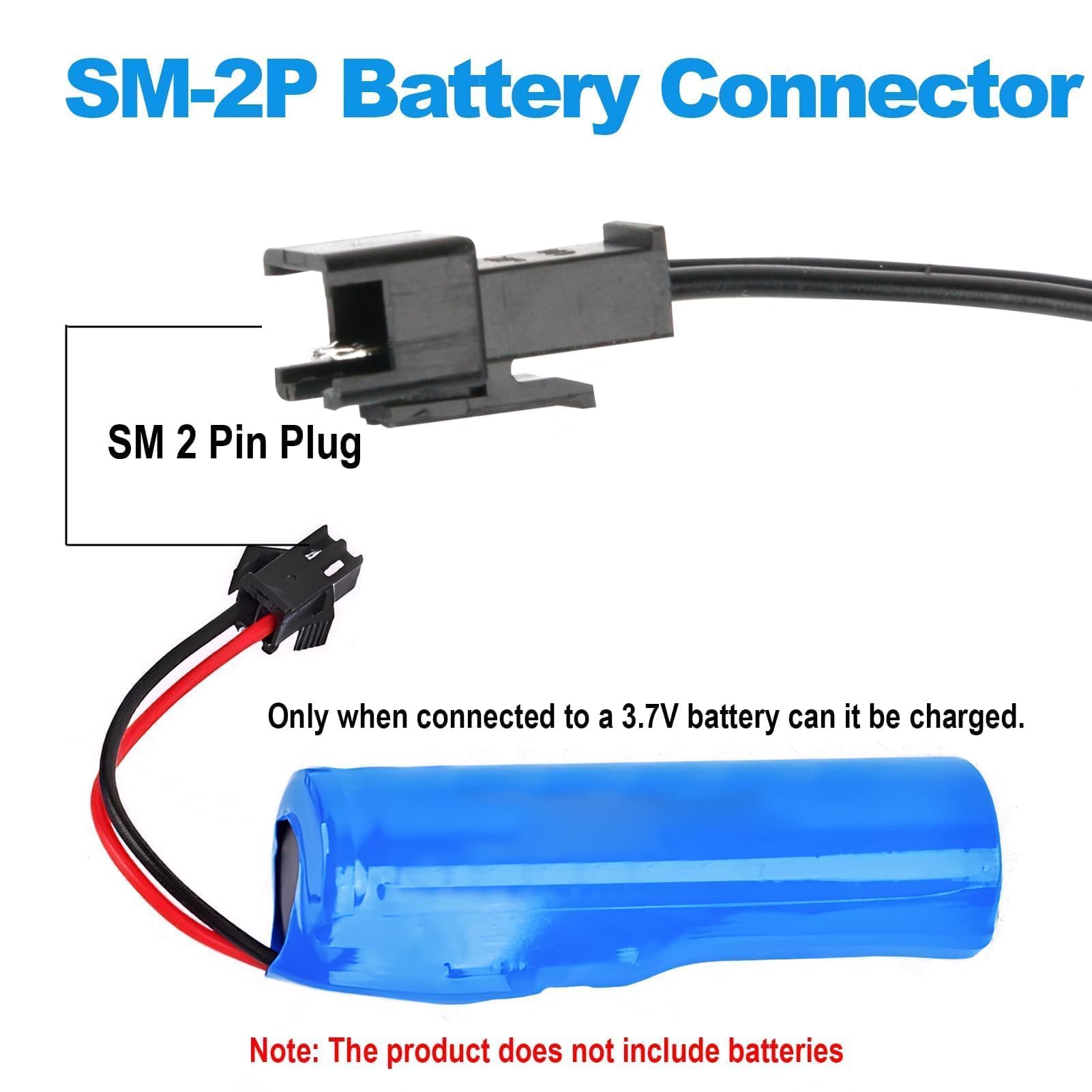 2 Unidades De Cable De Carga USB De 3,7 V con Conector SM-2P, Cable De Carga USB para Baterías NI-MH RC Universal para Baterías LiPo Compatible con Coches RC Barcos Drones