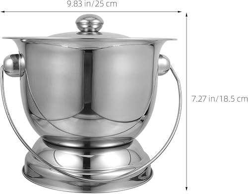 Miniatura 3 de DOITOOL Macetas de cámara para adultos, cubo de orinal, de acero inoxidable, portátil, para niños mayores, cubo de orina, escupitón, de metal, con