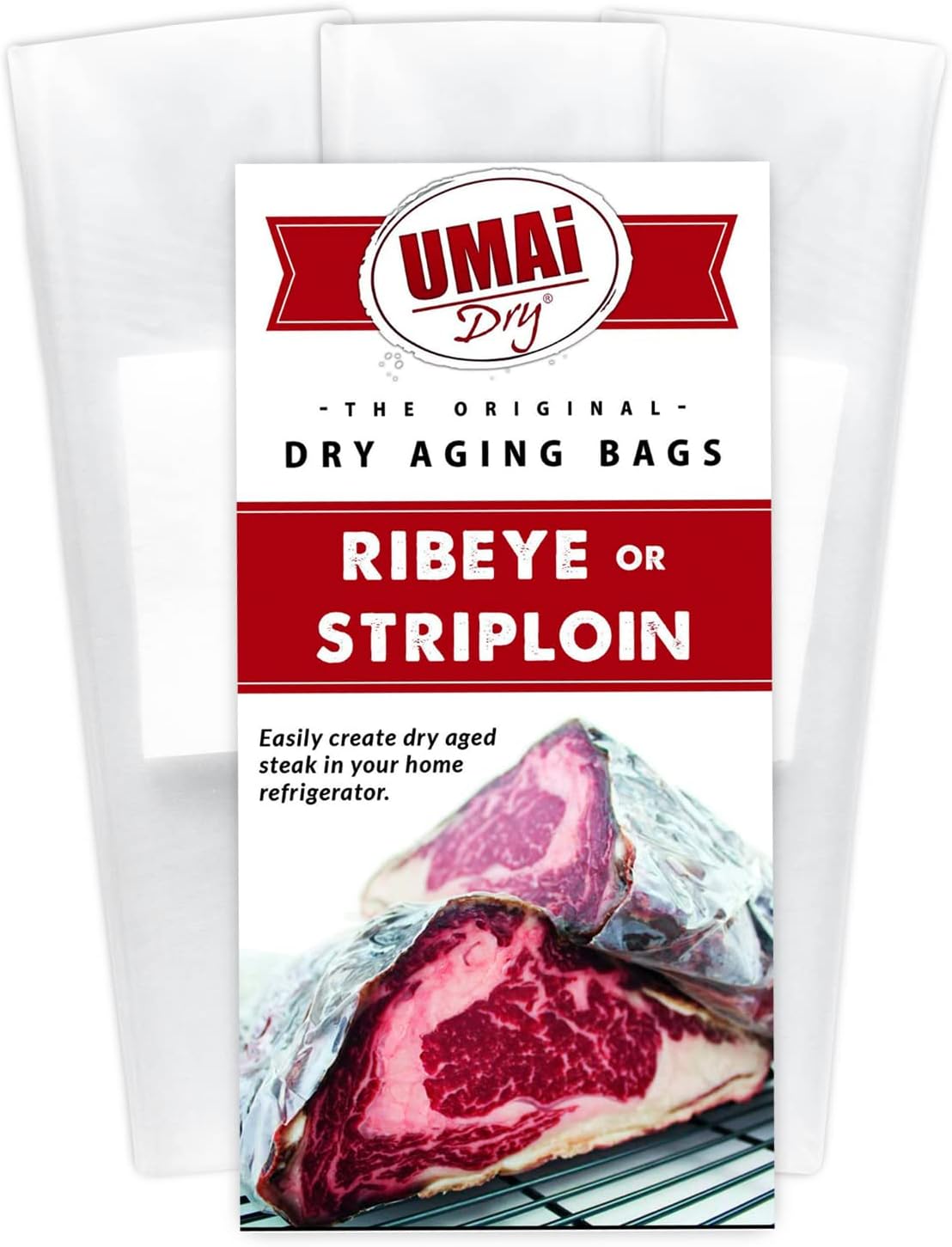 Premium Dry Age Bags for Meat | Dry Aging Meat Kit for Refrigerator | Simple at Home Method for Ribeye Striploin Steaks | Packet Includes 3 Bags