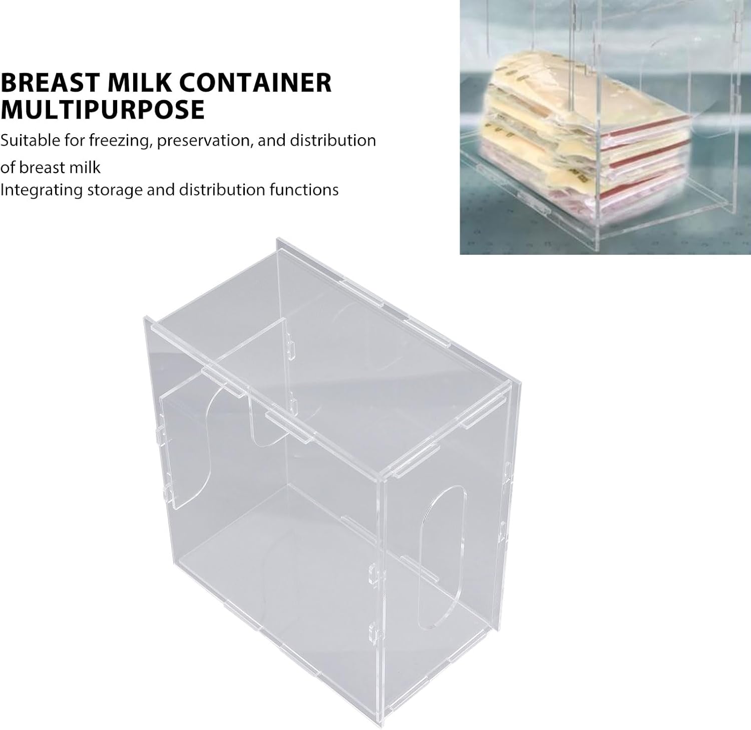 Reusable Transparent Breast Milk Container Tower, Compact Storage Bag for Home Ravertzer