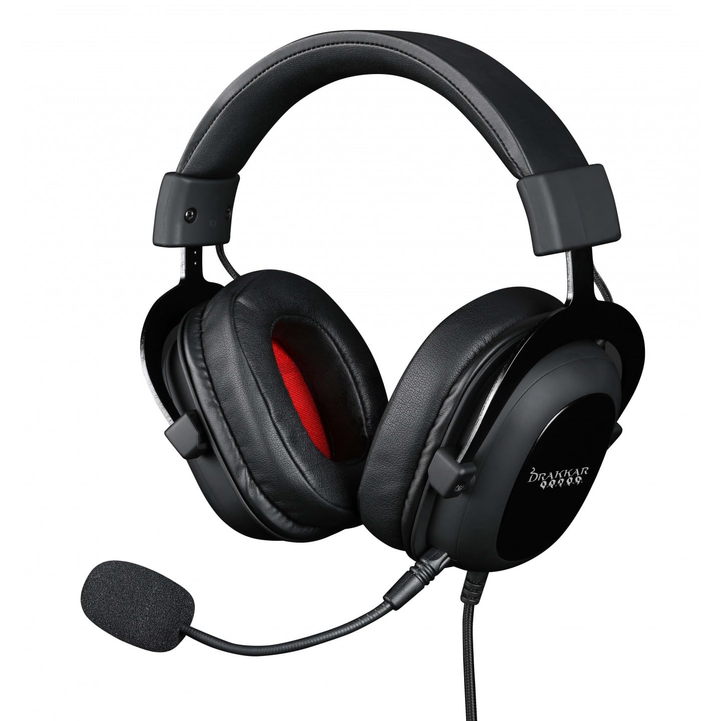 Konix Drakkar Auriculares para Juegos con Cable Bodhran para PC - Altavoces de 53 mm - Micrófono Desmontable - Cable de 2,5 m - Negro