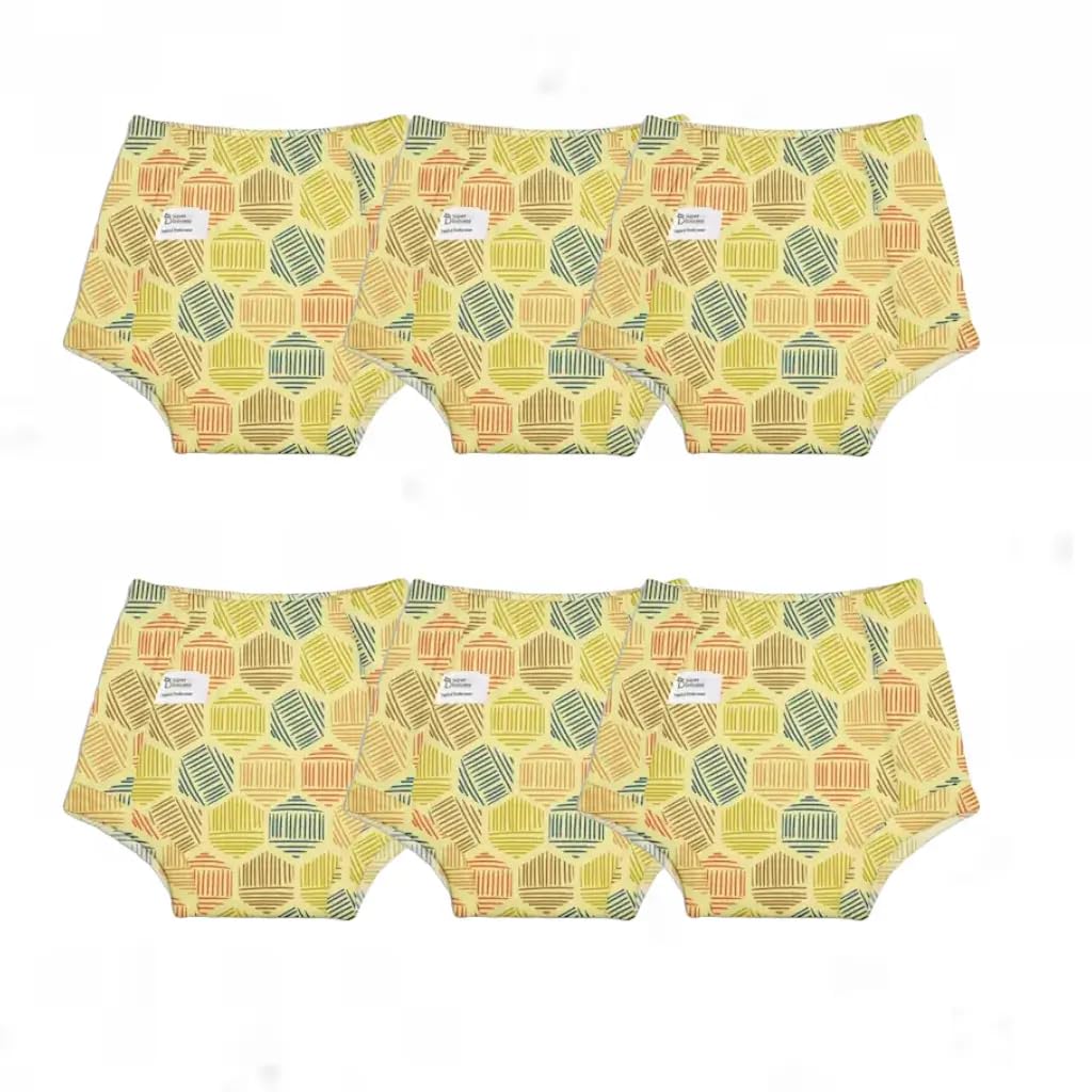 superbottoms Padded Underwear™ | for Potty Training & Mess-Free Diaper-Free time | Prevents Pee Puddles | 3 Layers of Premium Cotton Padding (No Sponge) | (Hive, Size: 0, Pack of 6)-image-46