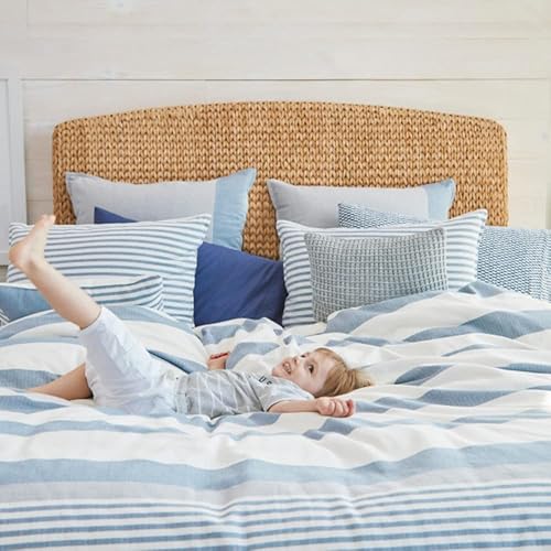 Miniatura 15 de Nautica - Juego de edredón tamaño King, ropa de cama de algodón teñida en hilo suave, peso medio para uso durante todo el año, juego de cama de 3