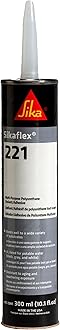 Sikaflex-221 Multi-Purpose Polyurethane Sealant/Adhesive, 10.1 fl oz, Black – Permanent Elastic Seal, Sandable & Paintable, Non-Corrosive, Bonds to Metal, Plastics & More
