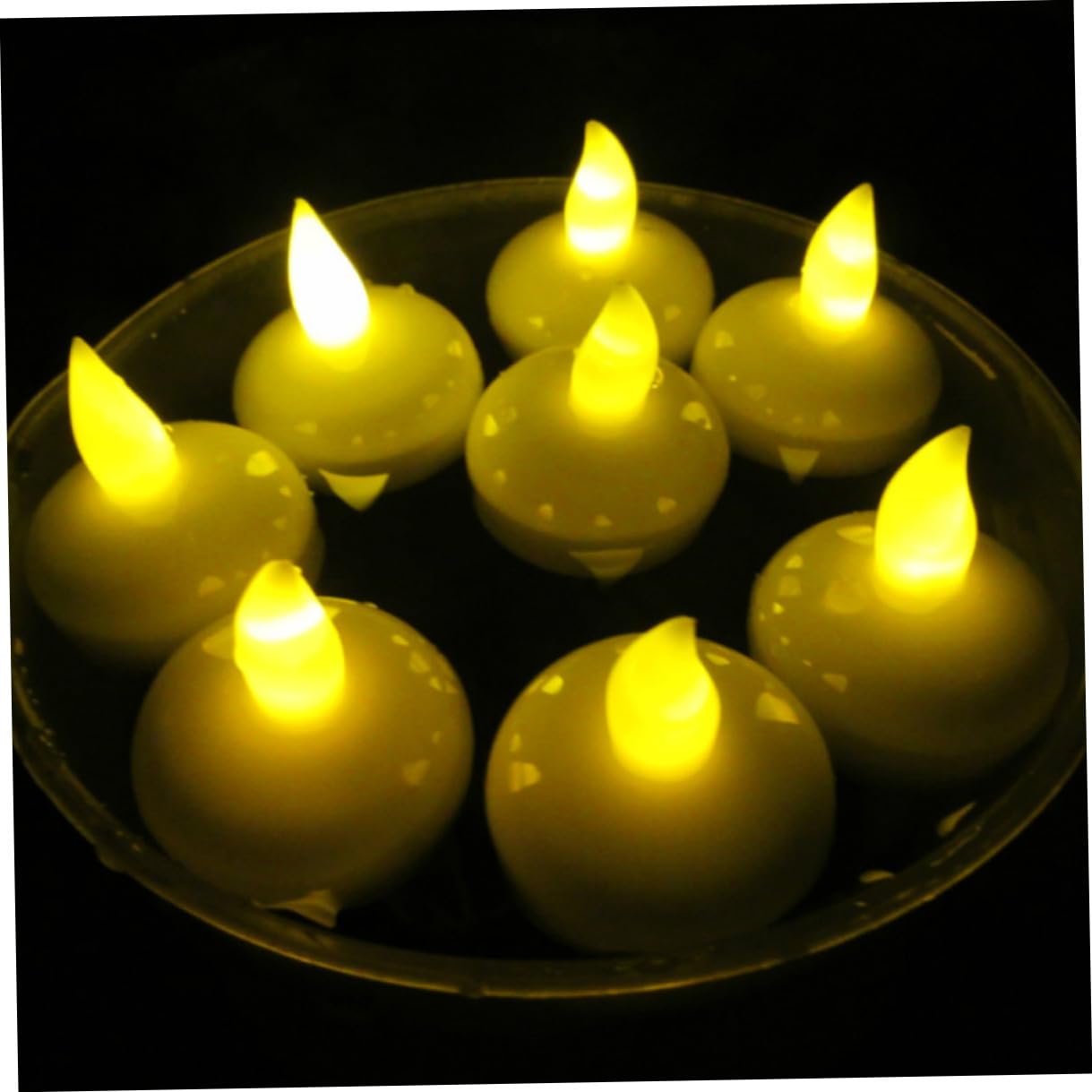 24 Candele LED Galleggianti Impermeabili Bianche, Lampade a Candela a Batteria in Pp per Decorazione Festa e Vaso Natalizio