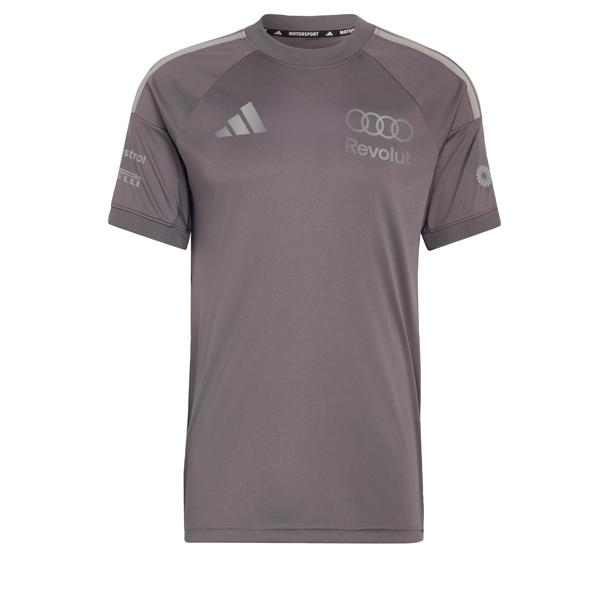 adidas Men's Audi Formula ONE Team Driver Jersey Replica Short Sleeve Men, Grey strata/Iron met., 3XL