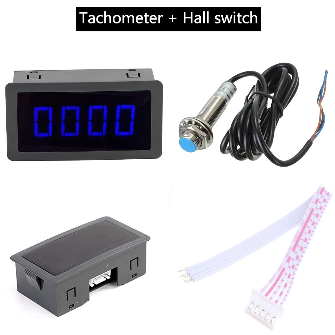 Tachimetro digitale a 4 LED, contagiri digitale RPM + sensore di prossimità Hall NPN per misurare temperatura e pressione