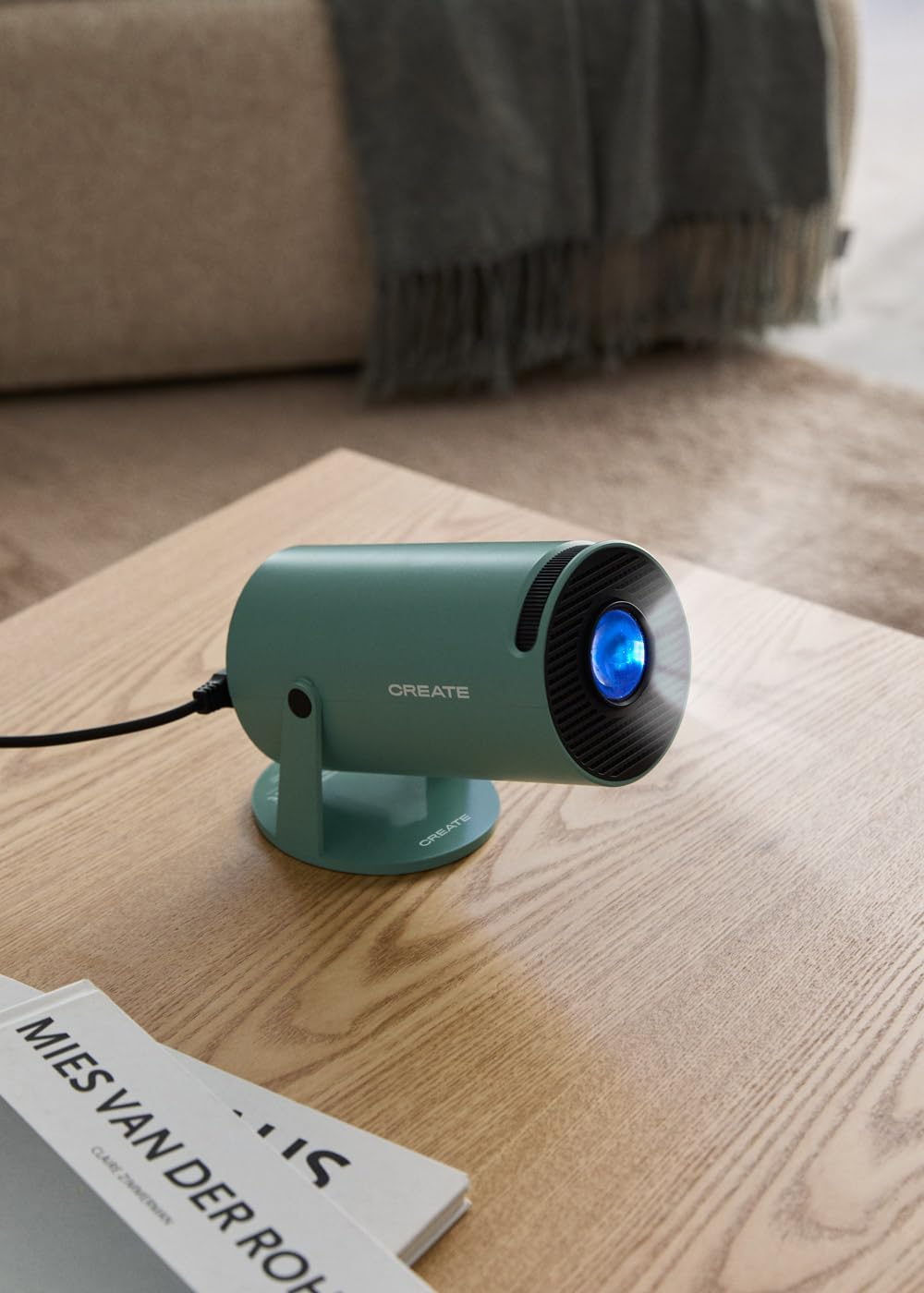 CREATE/Projector Studio Compact/Proyector Smart HD con WiFi Verde Sage