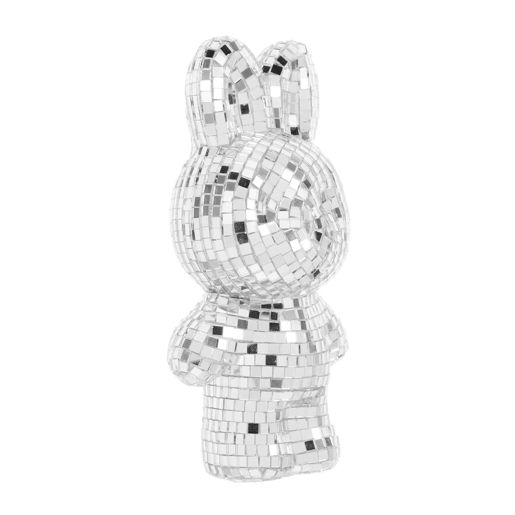 Garneck Tiny Disco Balls for Dance Event Festive Glass Ornaments Mirror Craft Bunny Design